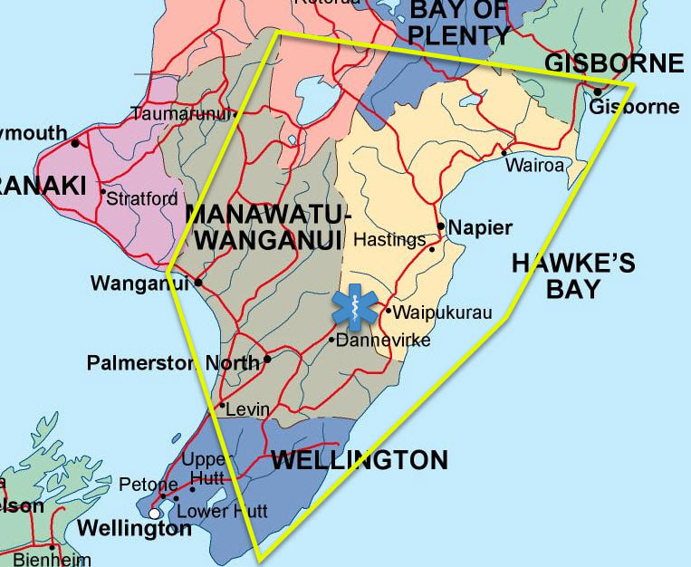 Hawke's Bay location map